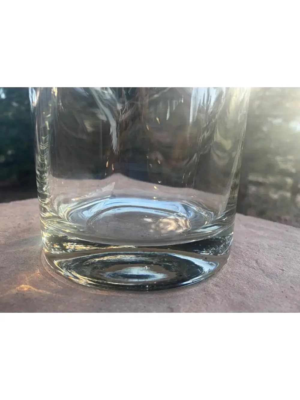 vintage Clear swirl Glass ice bucket wine Champagne cooler wih removable collar